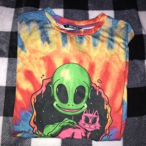 Tie dye alien oversized SHEIN t shirt
